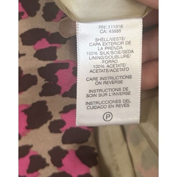 Michael Kors Dress Womens 100% Silk Sz 4 Cheetah Print Pockets Sleeveless Shift - Picture 9 of 9